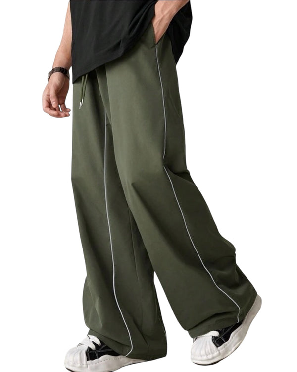 ZS Reflective Striped Loose Straight Pants