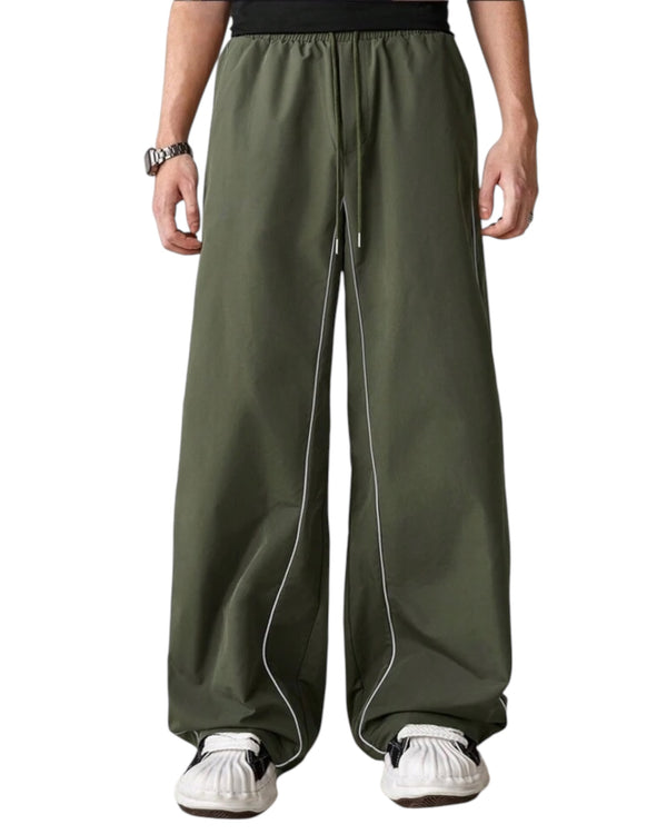 ZS Reflective Striped Loose Straight Pants